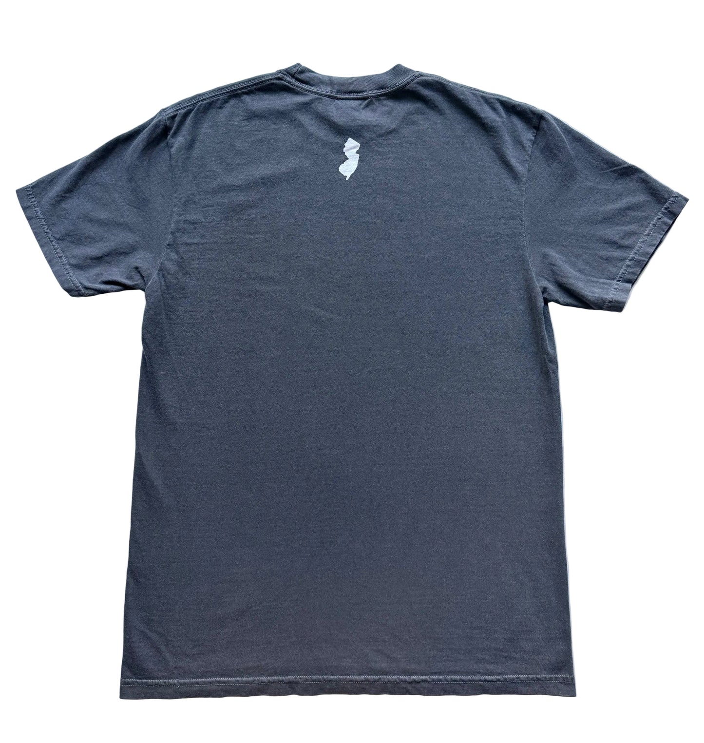 Pepper Grey t-shirt with small state shape graphic 