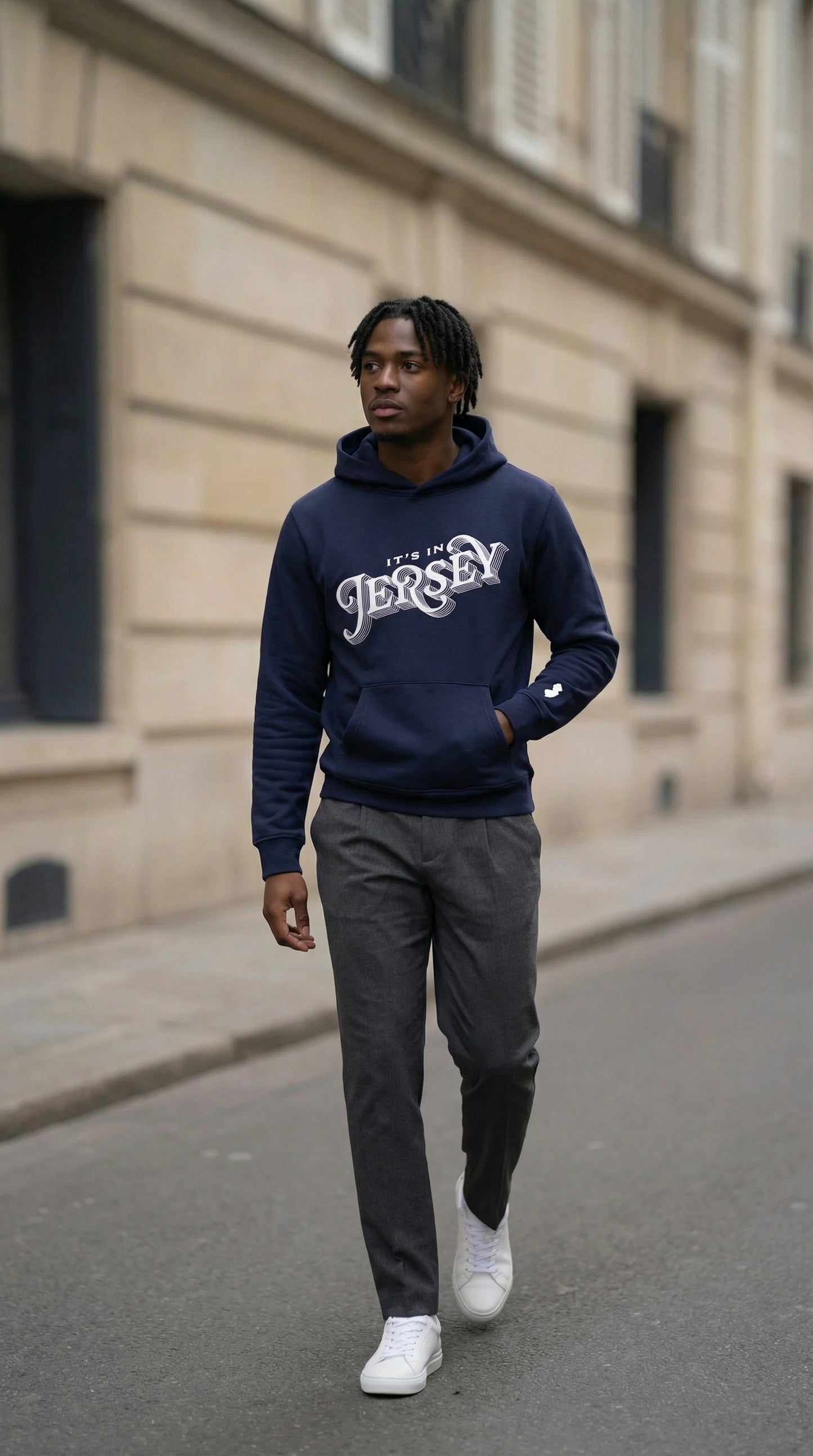 Jersey Stacked Hoodie - Hoodie