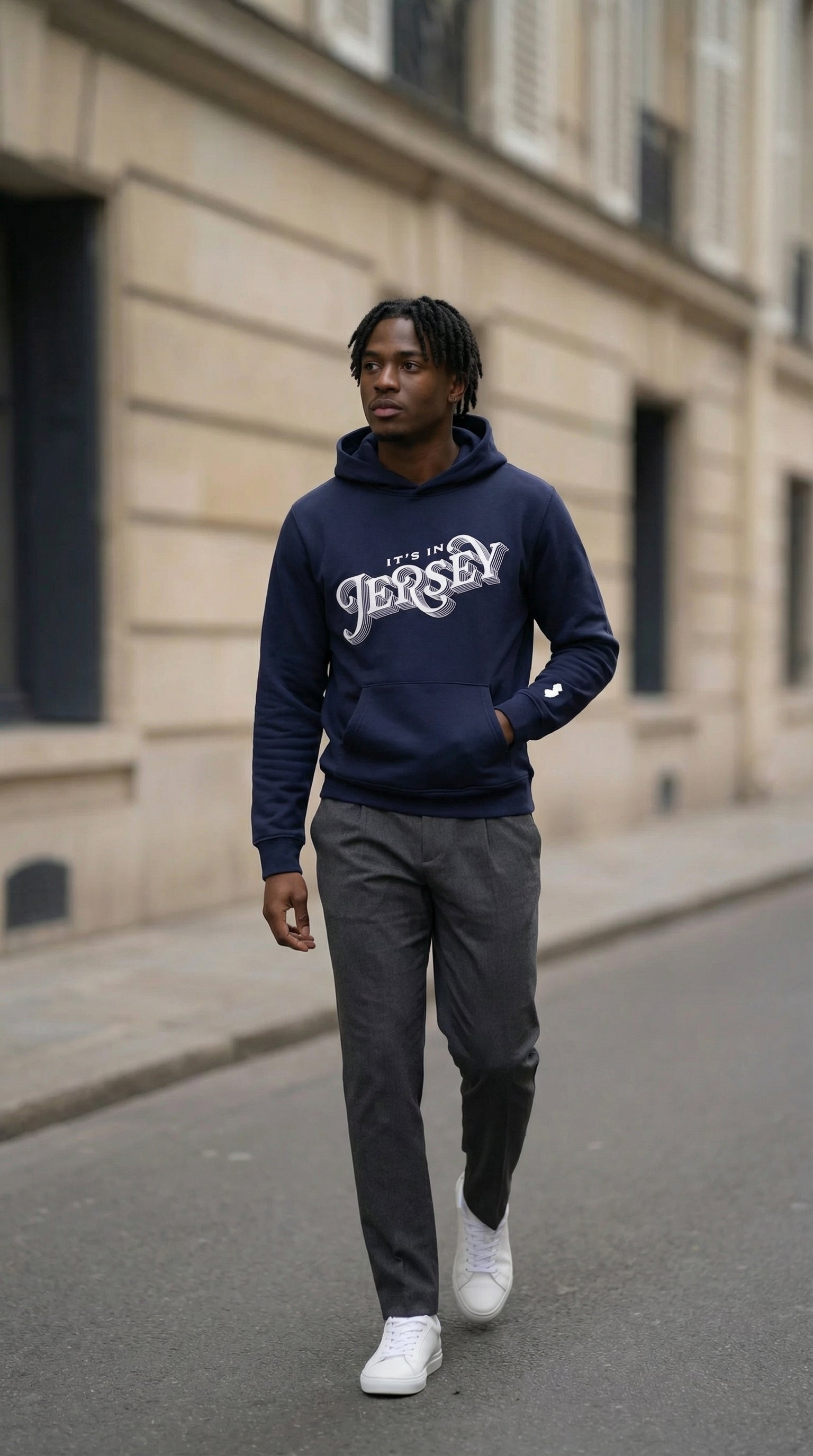 Jersey Stacked Hoodie - Hoodie